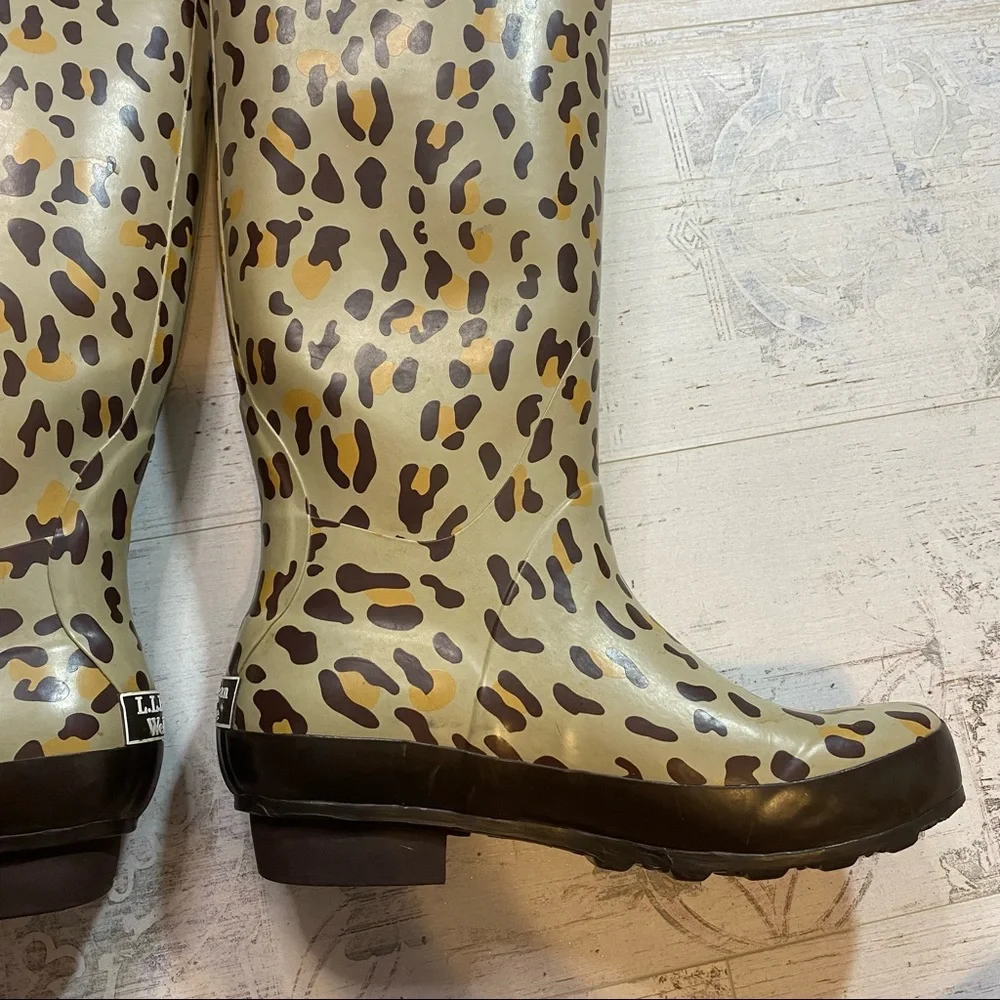L.L. Bean Wellie Rain Boots in Cheetah Print